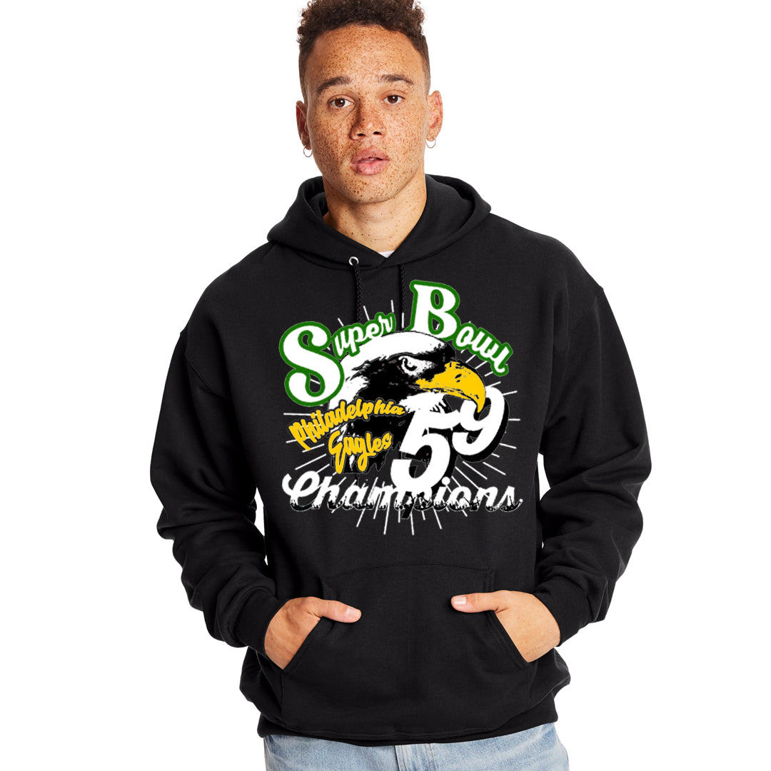 Unisex Screen Print Papi Jalen Carter Philadelphia Eagles Super Bowl 59 Hoody Black