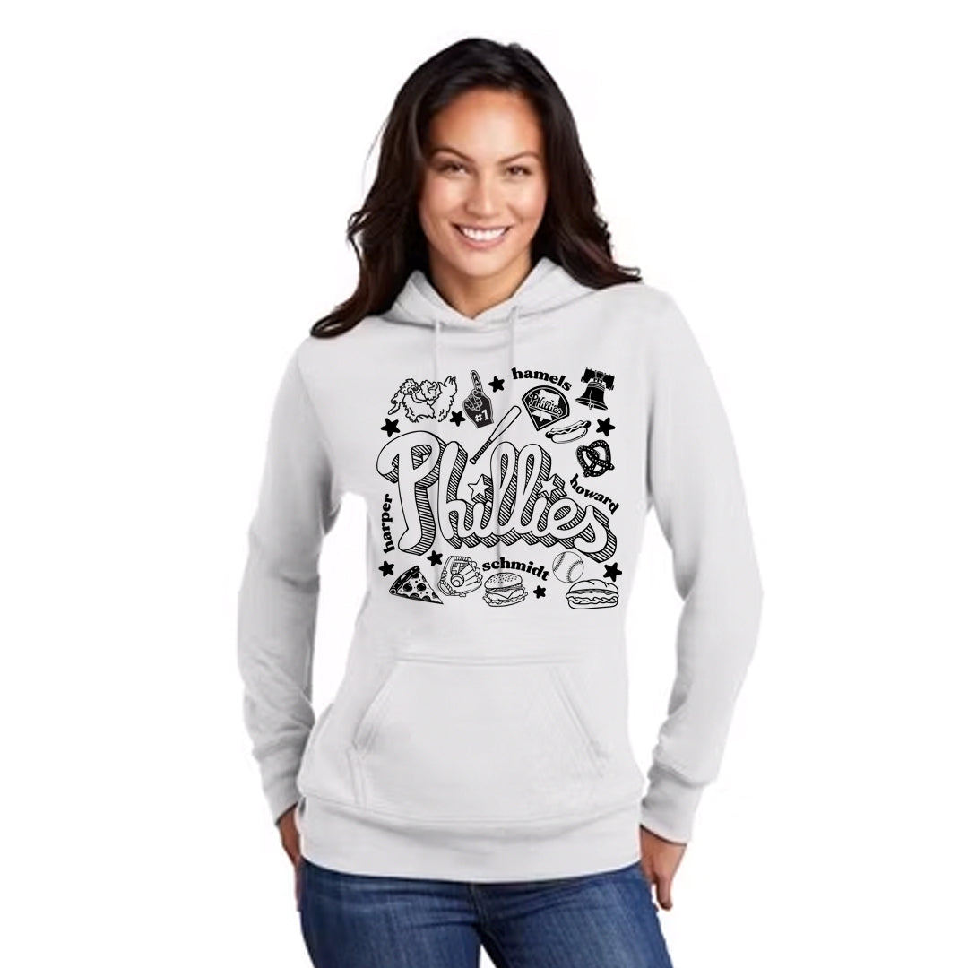 Womens Screen print Papi Philadelphia Phillies Cultural Symbols Hoody