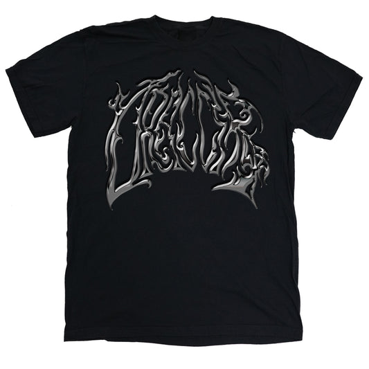 Distorted Chrome Wordmark T Shirt Black