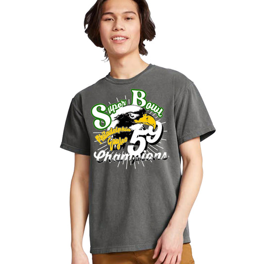 Unisex Baggy Tee - Screen Print Papi Philadelphia Eagles Super Bowl 59 Comfy T Shirt Pepper Grey