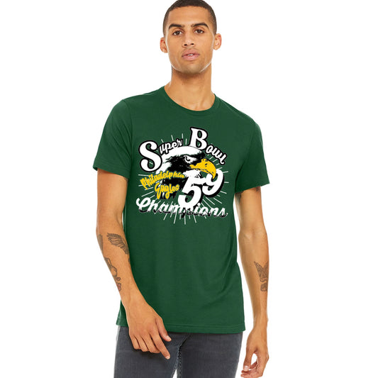 Mens Fashion Tee - Screen Print Papi Philadelphia Eagles Super Bowl 59 T Shirt Kelly Green