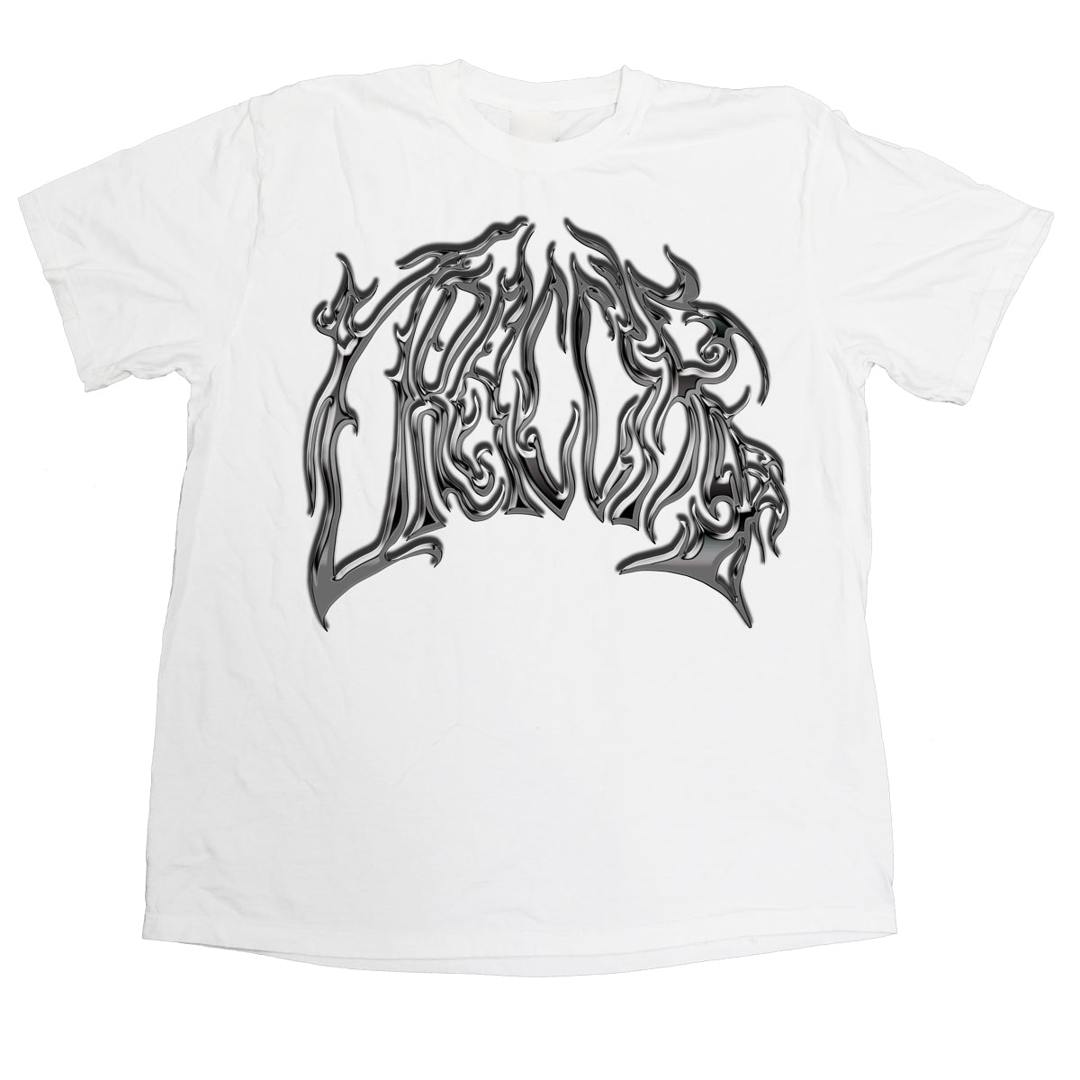 Distorted Chrome Wordmark T Shirt White