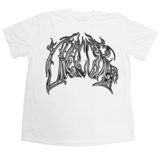 Distorted Chrome Wordmark T Shirt White