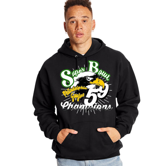 Unisex Screen Print Papi No Name/ Number Philadelphia Eagles Super Bowl 59 Hoody Black
