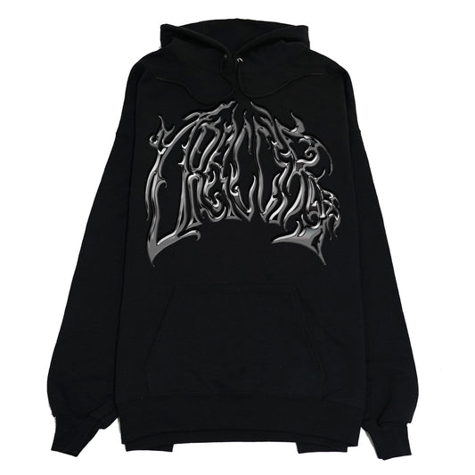 Distorted Chrome Wordmark Hoody Black