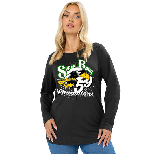 Unisex Screen Print Papi Philadelphia Eagles Super Bowl 59 Long Sleeve T Shirt Black