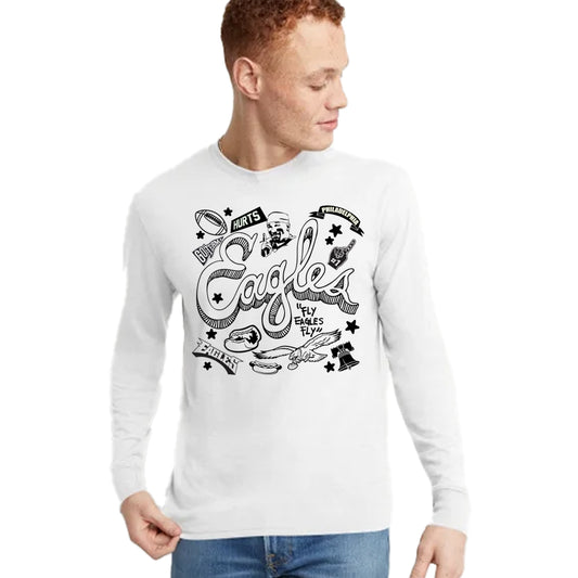 Unisex Screen print Papi Philadelphia Eagles Cultural Symbols Long Sleeve T Shirt