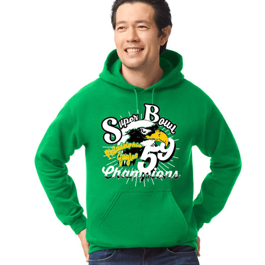 Unisex Screen Print Papi No Name/ Number Philadelphia Eagles Super Bowl 59 Champions Hoody Kelly Green