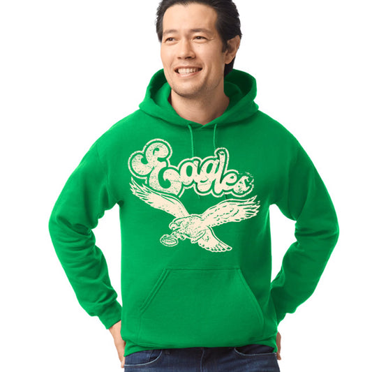 UNISEX - Retro Eagles Logo Hoody Kelly Green