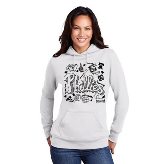 Womens Screen print Papi Philadelphia Phillies Cultural Symbols Hoody