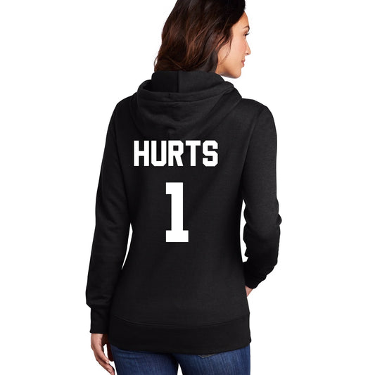 Womens Screen Print Papi Philadelphia Eagles Jalen Hurts Super Bowl 59 Champions Hoody Black