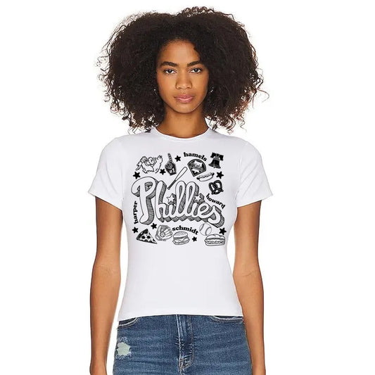 Womens Fashion Fit Screen Print Papi Philadelphia Phillies Cultural Symbols T Shirt
