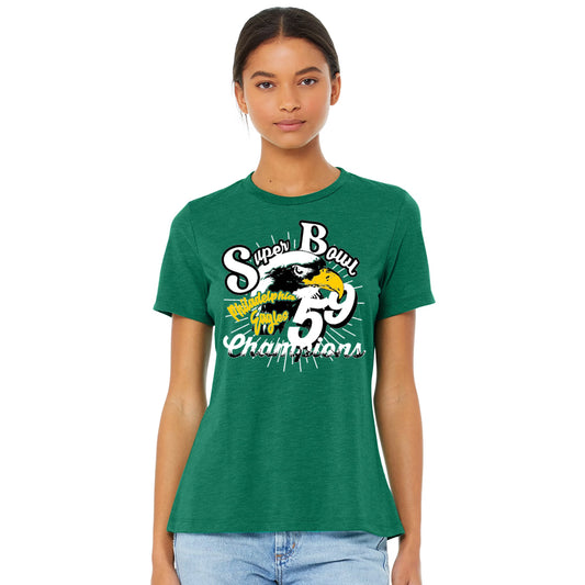 Womens Screen Print Papi Philadelphia Eagles Super Bowl 59 T Shirt Kelly Green